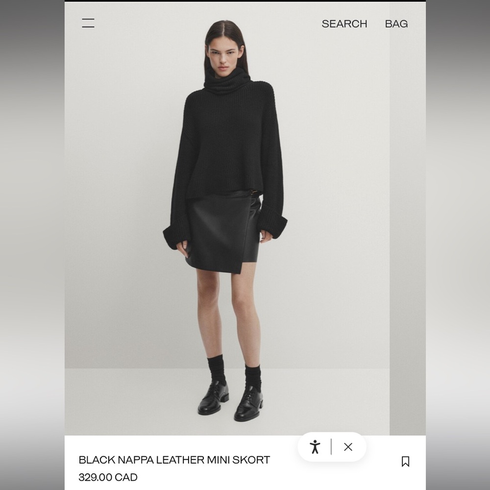 NWT 100% Genuine Leather Skort